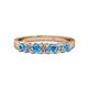 1 - Evia 3.00 mm Blue Topaz and Diamond Wedding Band 