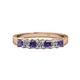 1 - Evia 3.00 mm Iolite and Diamond Wedding Band 