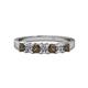 1 - Evia 3.00 mm Smoky Quartz and Diamond Wedding Band 