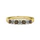 1 - Evia 3.00 mm Smoky Quartz and Diamond Wedding Band 