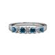 1 - Evia 3.00 mm London Blue Topaz and Diamond Wedding Band 
