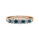 1 - Evia 3.00 mm London Blue Topaz and Diamond Wedding Band 