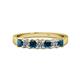 1 - Evia 3.00 mm Blue and White Diamond Wedding Band 