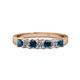 1 - Evia 3.00 mm Blue and White Diamond Wedding Band 