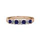1 - Evia 3.00 mm Blue Sapphire and Diamond Wedding Band 