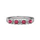 1 - Evia 3.00 mm Ruby and Diamond Wedding Band 