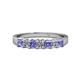 1 - Evia 3.00 mm Tanzanite and Diamond Wedding Band 