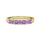 1 - Evia 3.00 mm Amethyst and Diamond Wedding Band 
