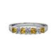 1 - Evia 3.00 mm Citrine and Diamond Wedding Band 