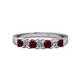 1 - Evia 3.00 mm Red Garnet and Diamond Wedding Band 