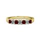 1 - Evia 3.00 mm Red Garnet and Diamond Wedding Band 