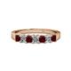 1 - Evia 3.00 mm Red Garnet and Diamond Wedding Band 