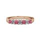 1 - Evia 3.00 mm Rhodolite Garnet and Diamond Wedding Band 