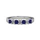 1 - Evia 3.00 mm Blue Sapphire and Diamond Wedding Band 