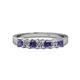 1 - Evia 3.00 mm Iolite and Diamond Wedding Band 