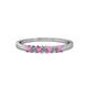 1 - Evia 2.00 mm Princess Cut Pink Sapphire and Diamond 7 Stone Wedding Band 