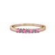 1 - Evia 2.00 mm Princess Cut Pink Sapphire and Diamond 7 Stone Wedding Band 