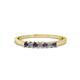 1 - Evia 2.00 mm Princess Cut Iolite and Diamond 7 Stone Wedding Band 
