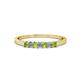 1 - Evia 2.00 mm Princess Cut Peridot and Diamond 7 Stone Wedding Band 