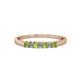 1 - Evia 2.00 mm Princess Cut Peridot and Diamond 7 Stone Wedding Band 