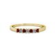 1 - Evia 2.00 mm Princess Cut Red Garnet and Diamond 7 Stone Wedding Band 