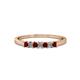 1 - Evia 2.00 mm Princess Cut Red Garnet and Diamond 7 Stone Wedding Band 