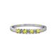 1 - Evia 2.00 mm Princess Cut Yellow Sapphire and Diamond 7 Stone Wedding Band 