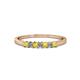 1 - Evia 2.00 mm Princess Cut Yellow Sapphire and Diamond 7 Stone Wedding Band 