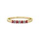 1 - Evia 2.00 mm Princess Cut Ruby and Diamond 7 Stone Wedding Band 
