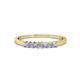 1 - Evia 2.00 mm Princess Cut Tanzanite and Diamond 7 Stone Wedding Band 