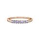 1 - Evia 2.00 mm Princess Cut Tanzanite and Diamond 7 Stone Wedding Band 