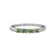 1 - Evia 2.00 mm Princess Cut Green Garnet and Diamond 7 Stone Wedding Band 