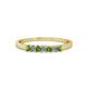 1 - Evia 2.00 mm Princess Cut Green Garnet and Diamond 7 Stone Wedding Band 