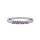 1 - Evia 2.00 mm Princess Cut Amethyst and Diamond 7 Stone Wedding Band 