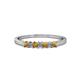 1 - Evia 2.00 mm Princess Cut Citrine and Diamond 7 Stone Wedding Band 