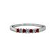1 - Evia 2.00 mm Princess Cut Red Garnet and Diamond 7 Stone Wedding Band 
