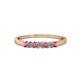 1 - Evia 2.00 mm Princess Cut Rhodolite Garnet and Diamond 7 Stone Wedding Band 