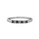 1 - Evia 2.00 mm Princess Cut Black and White Diamond 7 Stone Wedding Band 