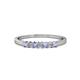 1 - Evia 2.00 mm Princess Cut Tanzanite and Diamond 7 Stone Wedding Band 