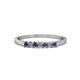 1 - Evia 2.00 mm Princess Cut Iolite and Diamond 7 Stone Wedding Band 