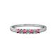 1 - Evia 2.00 mm Princess Cut Rhodolite Garnet and Diamond 7 Stone Wedding Band 