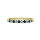 4 - Clara 2.40 mm London Blue Topaz and Diamond 10 Stone Wedding Band 