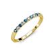 4 - Clara 2.40 mm Blue and White Diamond 10 Stone Wedding Band 