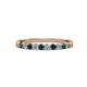 4 - Clara 2.40 mm London Blue Topaz and Diamond 10 Stone Wedding Band 