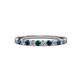 3 - Clara 2.40 mm London Blue Topaz and Diamond 10 Stone Wedding Band 