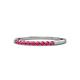 1 - Clara 1.80 mm Rhodolite Garnet 10 Stone Wedding Band 