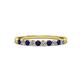 3 - Clara 2.40 mm Blue Sapphire and Diamond 10 Stone Wedding Band 