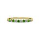3 - Clara 2.40 mm Green Garnet and Diamond 10 Stone Wedding Band 