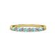 3 - Clara 2.40 mm Aquamarine and Diamond 10 Stone Wedding Band 
