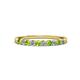3 - Clara 2.40 mm Peridot and Diamond 10 Stone Wedding Band 